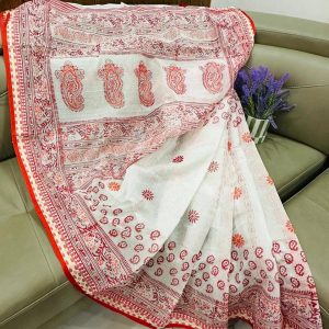 বৈশাখী ব্লক প্রিন্ট শাড়ি